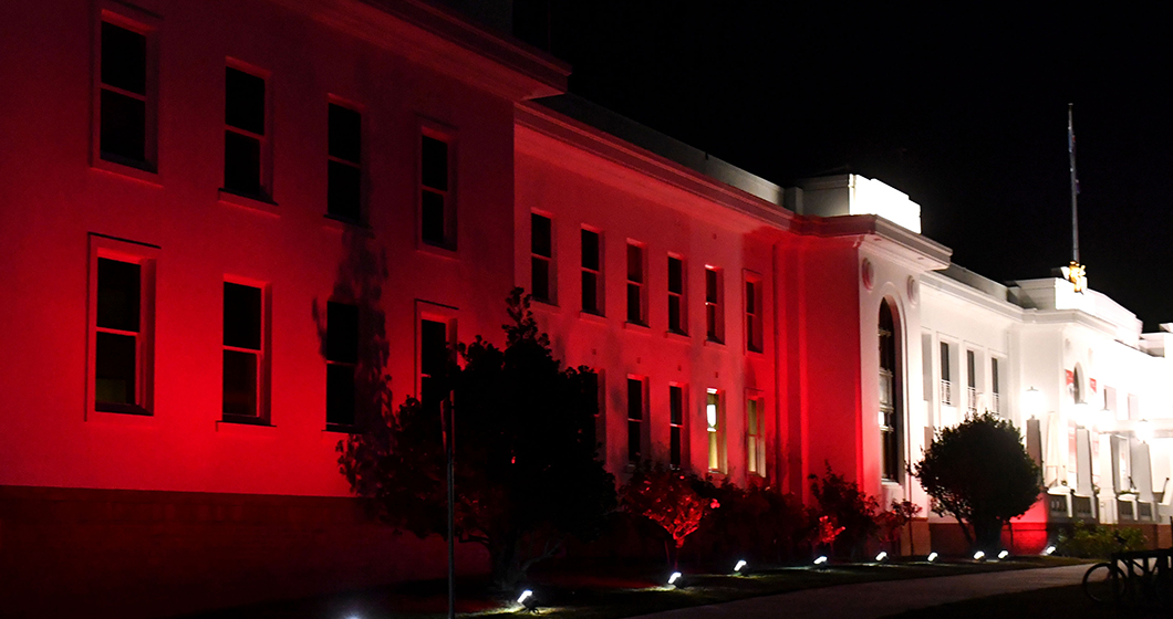 Icons light up in red for 65 Roses